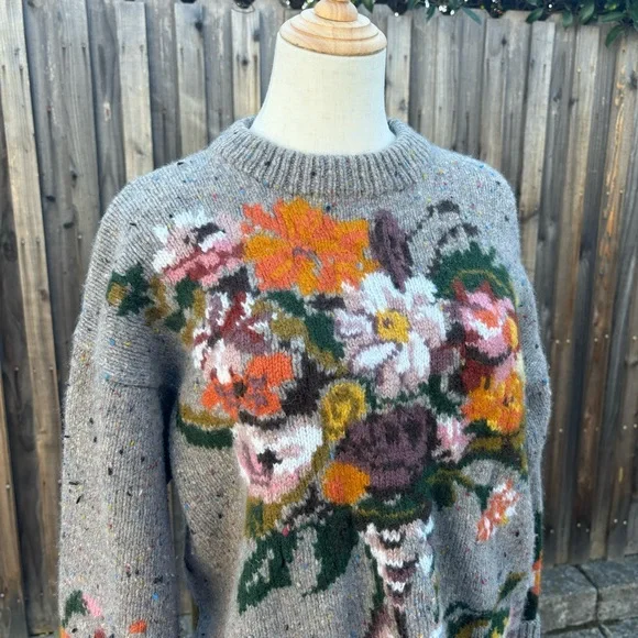 Vintage wool flower sweater - Picture 2 of 3
